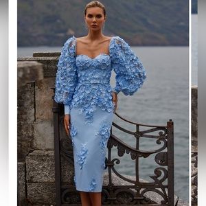 Blue flower Ginvra Dress